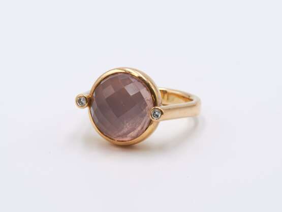 Rose Quartz Diamond Ring - фото 1