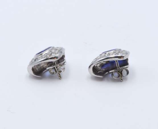 Tanzanite Diamond Stud Earrings - фото 2