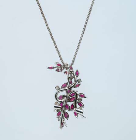 Ruby Diamond Pendant Necklace - Foto 2