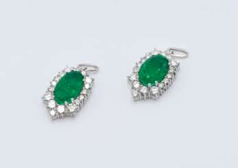 2 Emerald Diamond Pendants