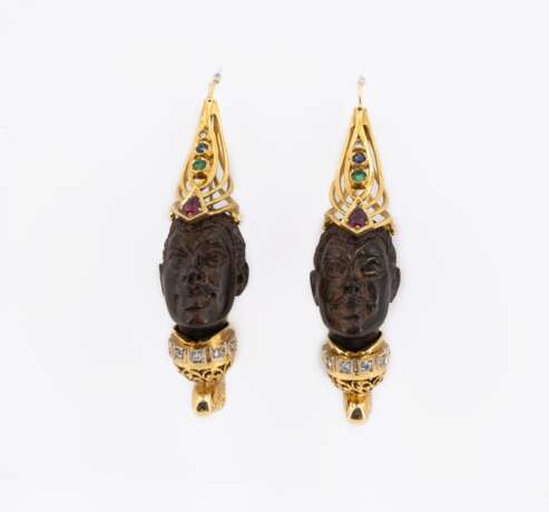 Gemstone-wood earrings - Foto 1