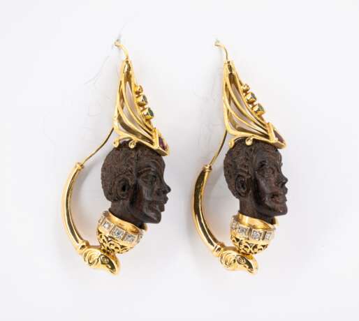 Gemstone-wood earrings - фото 2