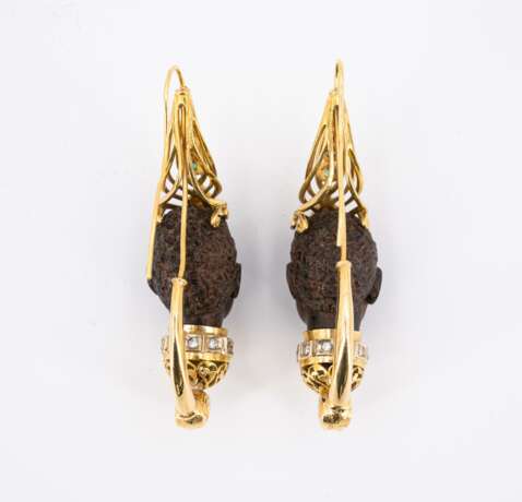 Gemstone-wood earrings - фото 3