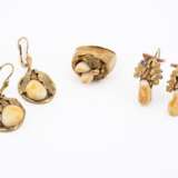 Mixed lot: 2 'Grandel' earrings and ring - Foto 1