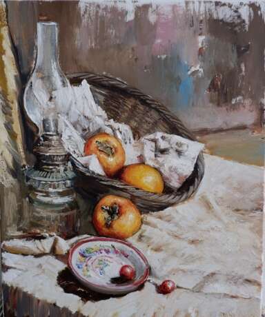 Painting “Still life with fruit”, Canvas on the subframe, Oil on canvas, Still life, Slovakia, 2023 - photo 1