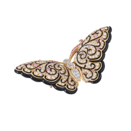 Zitterbrosche "Schmetterling" mit zahlreichen Diamanten - фото 4