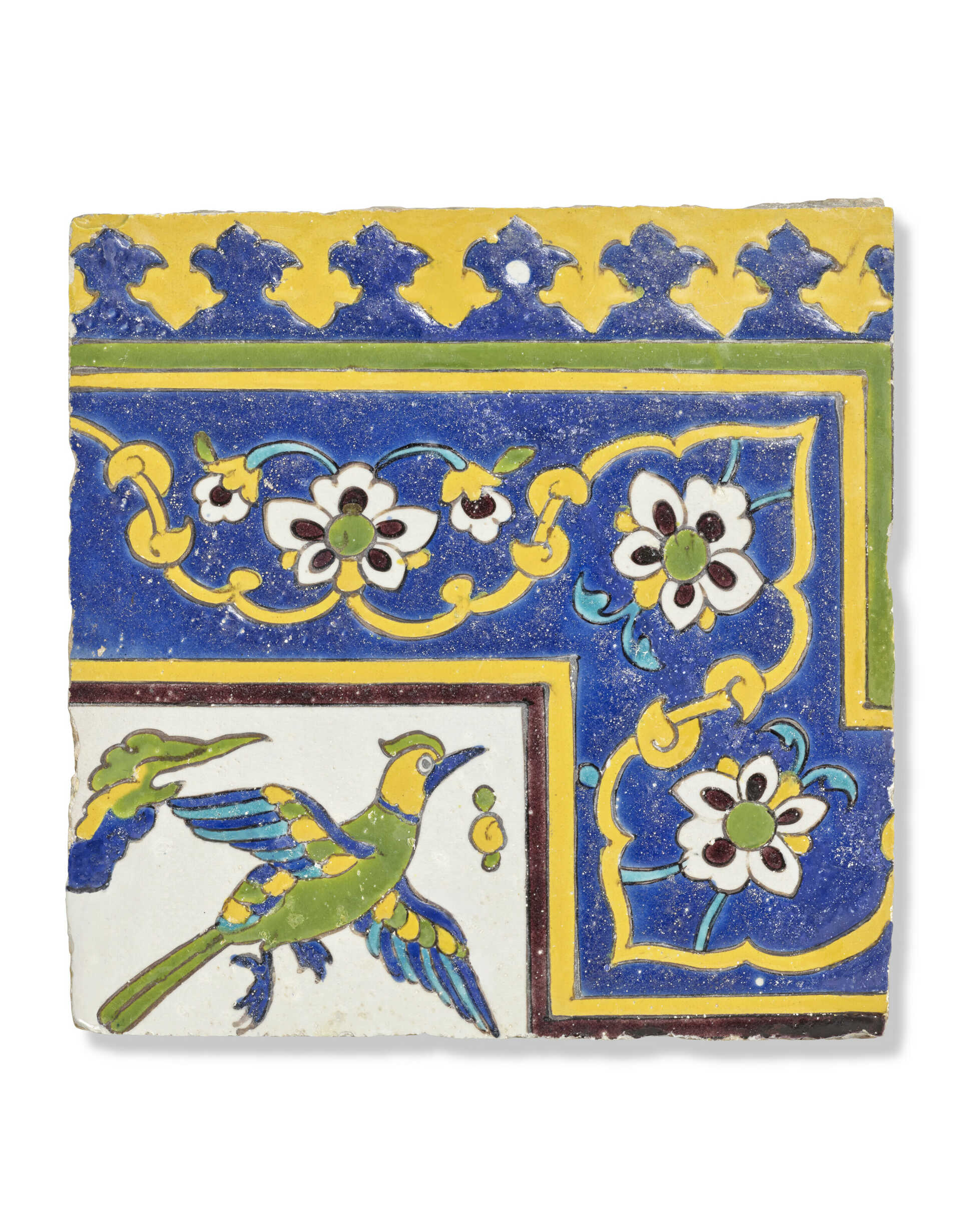 A CUERDA SECA POTTERY TILE