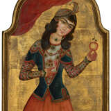 A PAIR OF QAJAR PAINTED WOODEN PANELS - photo 2