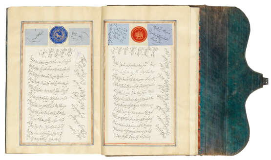 TWO ROYAL CALLIGRAPHIC ALBUMS (MURAQQA`) FROM THE COURT OF NASIR AL-DIN SHAH (r. 1848-96) - Foto 2
