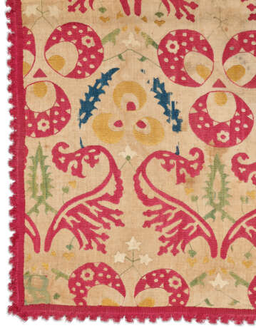 A SILK EMBROIDERED LINEN PANEL - photo 2