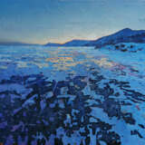 Ледяной закат в Большом Голоустном Leinwand auf dem Hilfsrahmen Öl Impressionismus Landschaftsmalerei Russland 2022 - Foto 1
