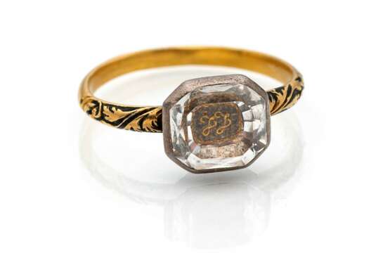 Ring mit Monogramm und Bergkristall - photo 2