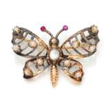 Schmetterlingsbrosche mit Perlen - Foto 1