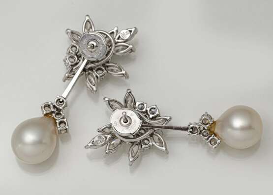 Paar feine Brillant - Perlen Ohrhänger - фото 3