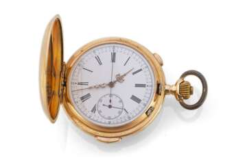 Feine Herren-Taschenuhr mit Viertelrepetition und Chronograph