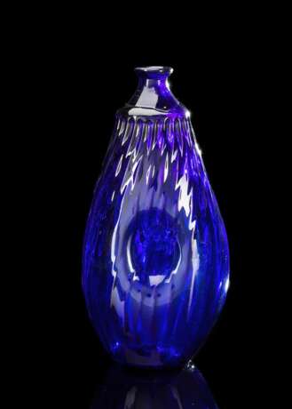 Nabelflasche aus kobaltblauem Glas - Foto 3