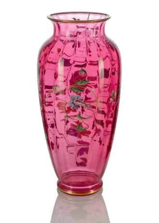 Grosse Jugendstil Vase mit floraler Emailbemalung - Foto 2