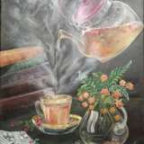 Морошковый чай Масло на холсте на подрамнике Кисть Реализм 2023 г. - фото 1