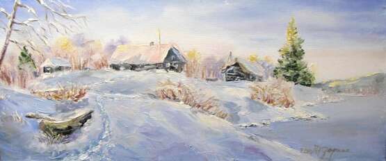 Пришла зима Canvas Oil paint Impressionism Landscape painting 2016 - photo 1