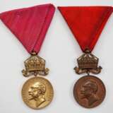 Bulgarien: Medaille für Verdienst, Zar Ferdinand I., in Gold und Bronze. - фото 1