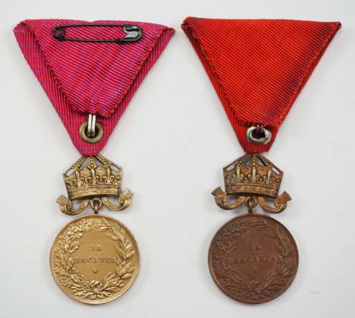 Bulgarien: Medaille für Verdienst, Zar Ferdinand I., in Gold und Bronze. - Foto 2