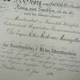 Sachsen: Albrechtsorden, 2. Modell (1876-1918), Komturkreuz 1. Klasse Urkunde für einen Ministerialrat im KuK Finanzministerium. - photo 2