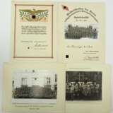 Schützenabzeichen der Scharfschützenklasse s.M.G. Urkunde für einen Uffz. der 12. (M.G.)/ Infanterie-Regiment 61. - фото 1
