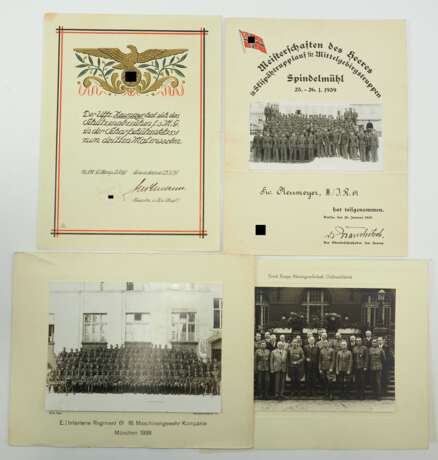 Schützenabzeichen der Scharfschützenklasse s.M.G. Urkunde für einen Uffz. der 12. (M.G.)/ Infanterie-Regiment 61. - photo 1