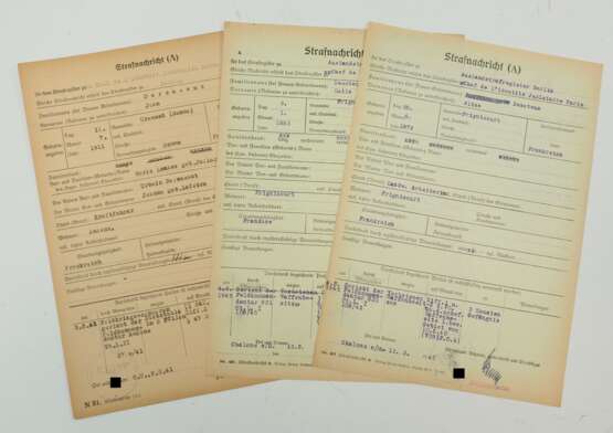 3. Reich: Strafnachrichten (A) für Franzosen - 3 Exemplare. - photo 1