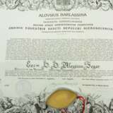 Vatikan: Ritterorden vom heiligen Grab zu Jerusalem, 4. Modell (seit 1904), Komtur mit Stern Urkunde für einen Bischof. - Foto 2