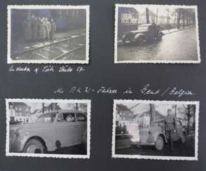 Wehrmacht: 2 Fotoalben eines Angehörigen des Verpflegungsamtes Gent / Kraftwagen-Transport-Abteilung z.b.V. 989.