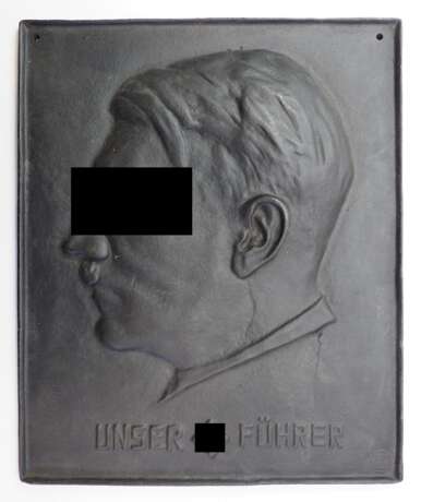 Adolf Hitler Eisenguss Wand-Plakette. - Foto 1