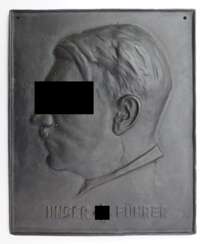 Adolf Hitler Eisenguss Wand-Plakette.