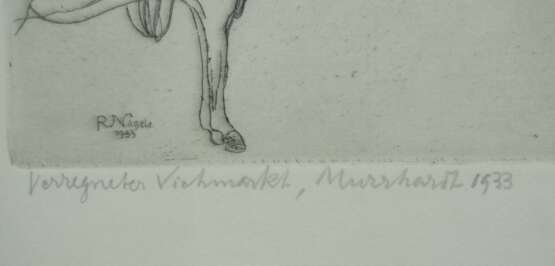 Nägele, Reinhold (1884-1972): Verregneter Viehmarkt in Murrhardt. - фото 3