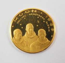 USA: Goldmedaille 'Moon 1969 Collins, Armstrong, Aldrin'. 