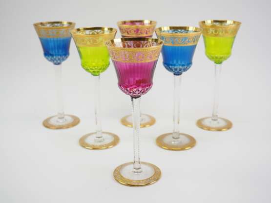 Saint Louis France: sechs Weingläser, Kristallglas, um 1900. - фото 1