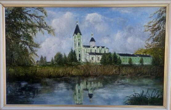 Braіlіvskiy women's monastery Cardboard Oil paint Impressionism современный пейзаж Ukraine 2023 - photo 3