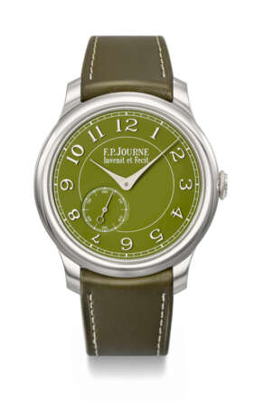 F.P. JOURNE. AN EXCLUSIVE AND DISTINCTIVE PLATINUM LIMITED EDITION WRISTWATCH WITH GREEN DIAL, MADE FOR THE OPENING OF THE F.P. JOURNE BOUTIQUE IN DUBAI - Foto 1