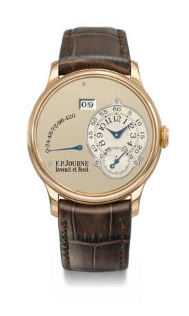 F.P. JOURNE. AN EARLY AND ATTRACTIVE 18K PINK GOLD AUTOMATIC WRISTWATCH WITH BRASS MOVEMENT, DATE AND POWER RESERVE - Foto 1