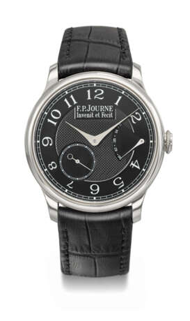 F.P. JOURNE. AN EXCLUSIVE AND VERY ATTRACTIVE PLATINUM WRISTWATCH WITH POWER RESERVE AND BLACK DIAL - фото 1