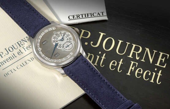 F.P. JOURNE. A RARE PLATINUM LIMITED EDITION AUTOMATIC ANNUAL CALENDAR WRISTWATCH WITH RETROGRADE DATE - photo 3