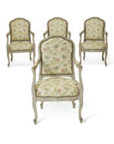 SUITE DE QUATRE FAUTEUILS A LA REINE D'EPOQUE TRANSITION