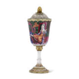 A GERMAN GOLD, ROCK CRYSTAL AND ENAMEL CUP AND COVER - фото 3