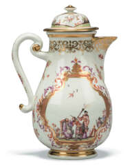 A MEISSEN PORCELAIN BALUSTER COFFEE-POT AND COVER