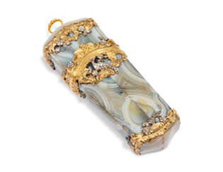A GEORGE III GOLD-MOUNTED HARDSTONE NECESSAIRE