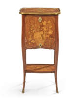 A LOUIS XV ORMOLU-MOUNTED TULIPWOOD, AMARANTH, FRUITWOOD AND GREEN-STAINED MARQUETRY PETIT SECRÉTAIRE