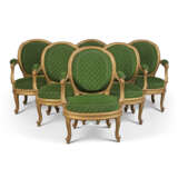 A SET OF SIX LATE LOUIS XV GILTWOOD FAUTEUILS - photo 1