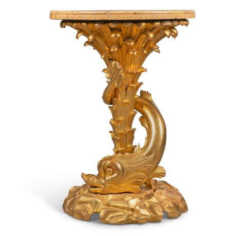 AN ITALIAN GILTWOOD, SICILIAN JASPER, PORPHYRY AND GIALLO MARBLE SIDE TABLE - photo 4