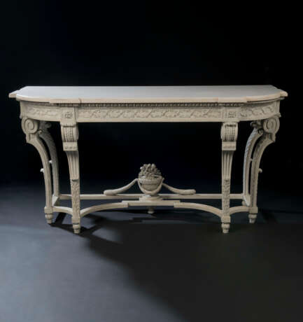 A LOUIS XVI WHITE-PAINTED CONSOLE TABLE - photo 1