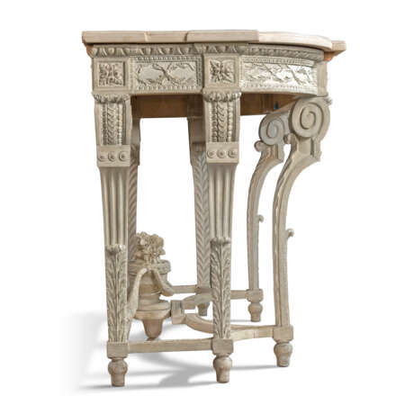 A LOUIS XVI WHITE-PAINTED CONSOLE TABLE - Foto 4